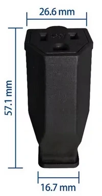 Zásuvka 110V 3 kolíky 15A čierná