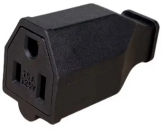 Zásuvka 110V 3 kolíky 15A čierná
